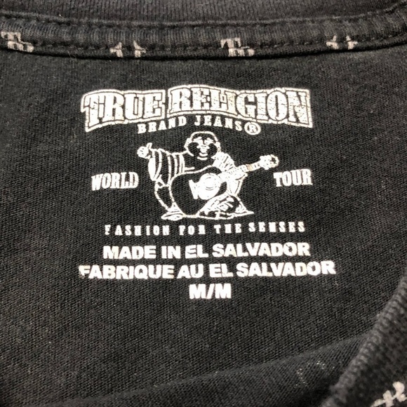 True Religion Black & White T-Shirt Unisex - Picture 2 of 6